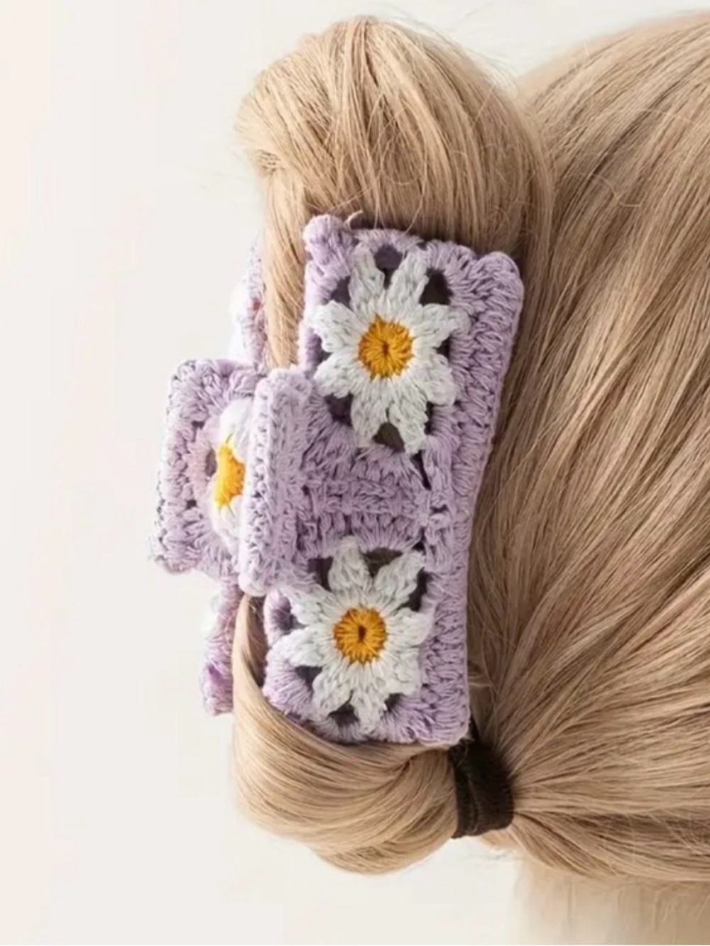 Crochet Floral Hair Claw Clip